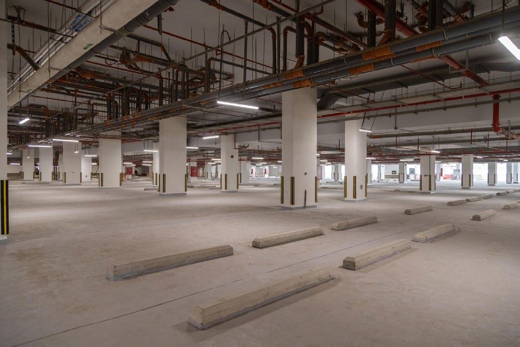 Basement parking with completed services