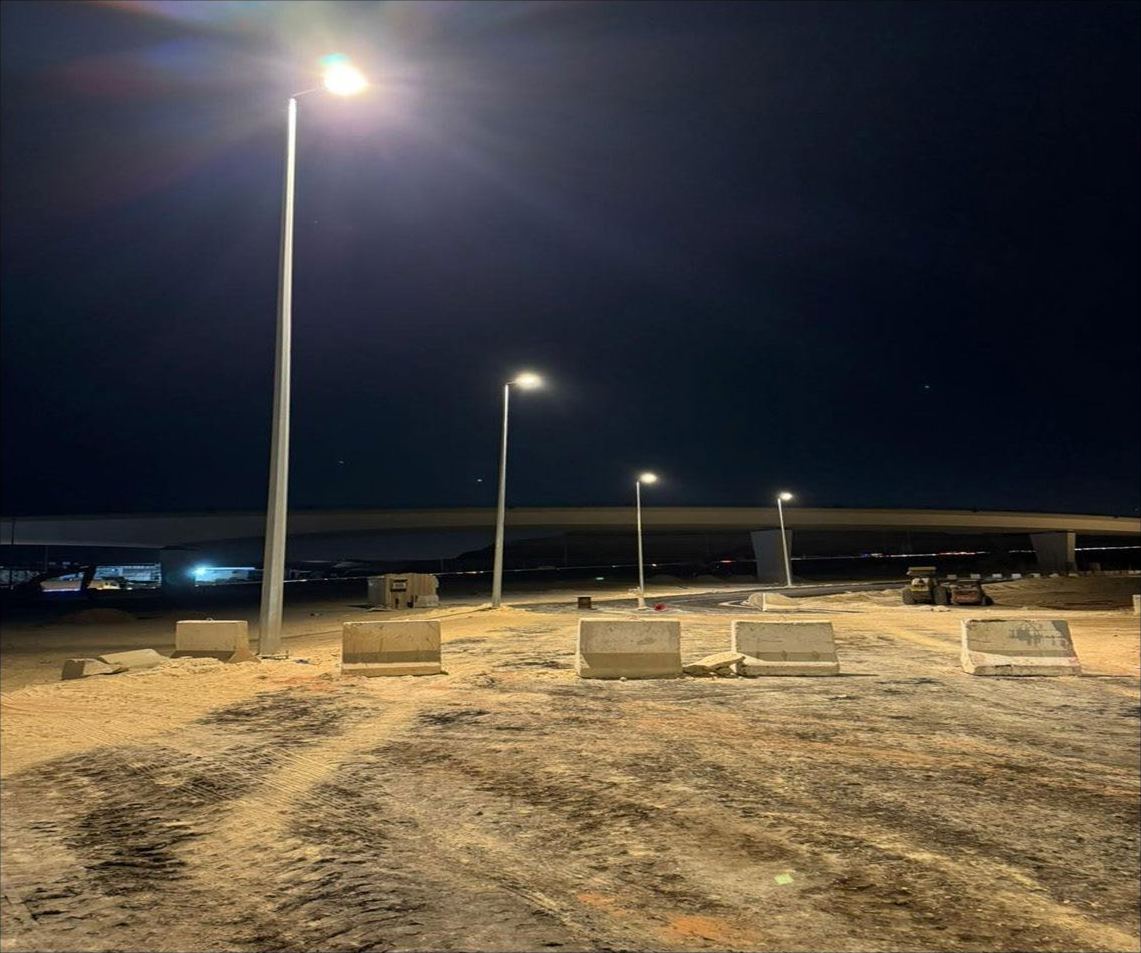 Site street lighting at night